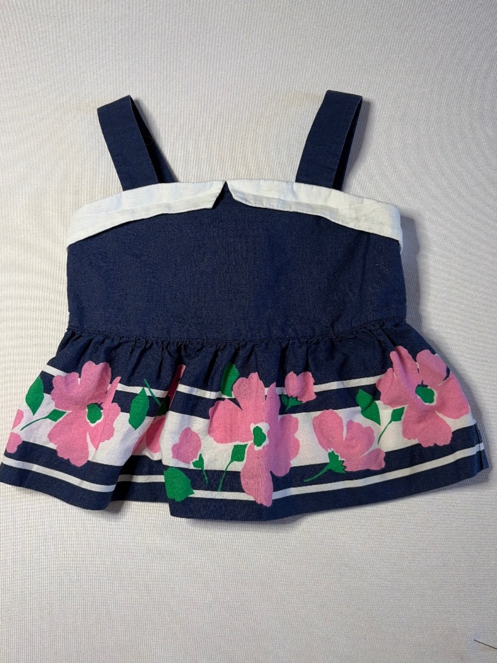 Janie and Jack Summer Floral Ruffle Top, size  6 to 12 month.